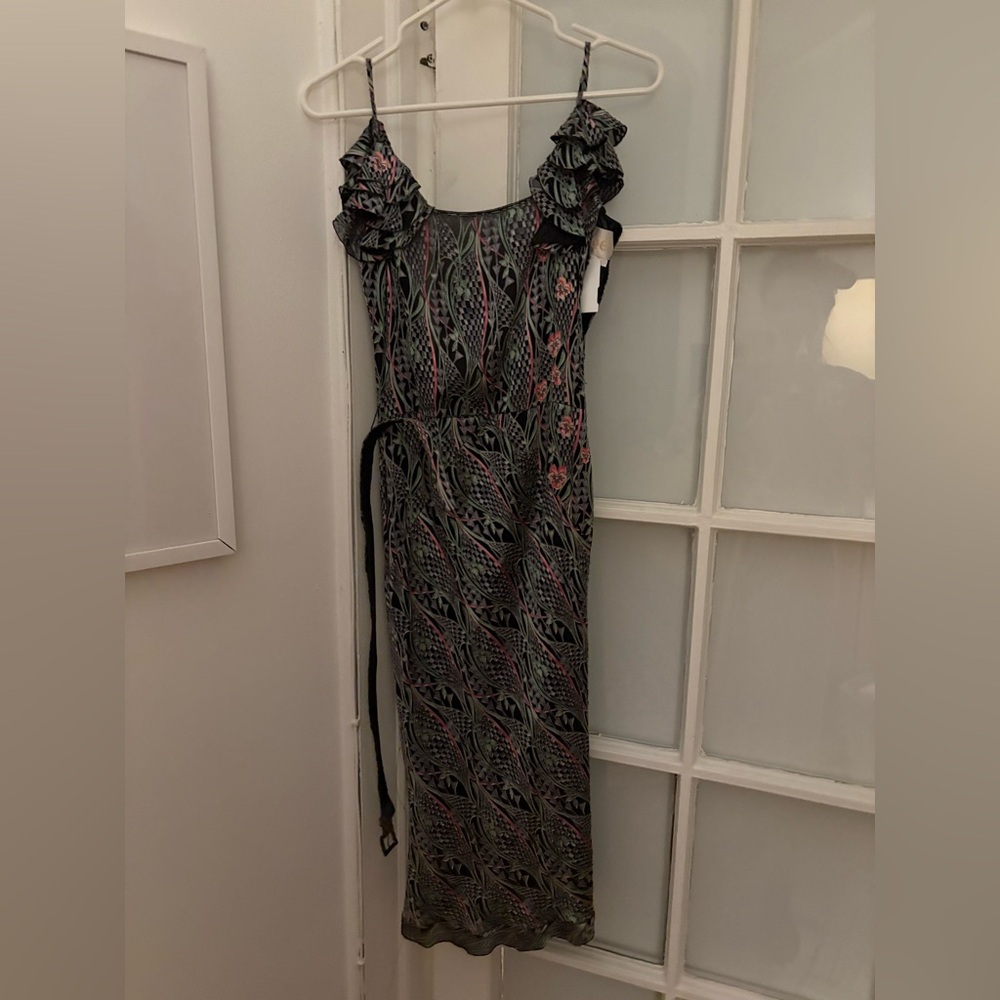 Chloe Black Ruffled belted Dress